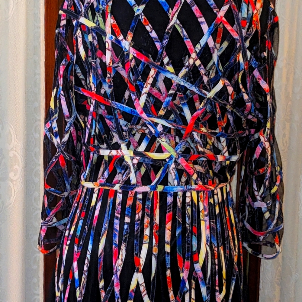 Multi ribbon mesh dress by Mode Lia